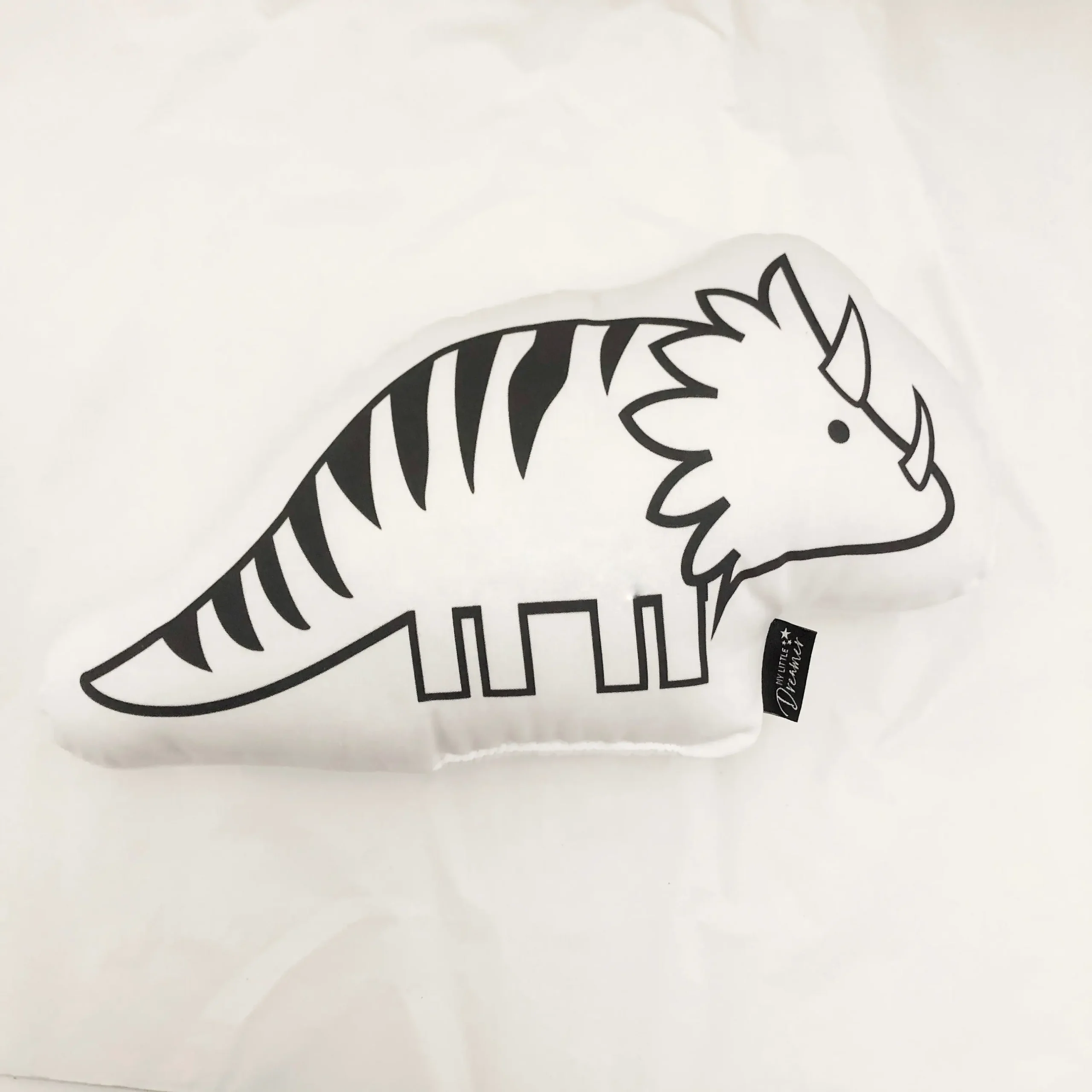Nursery Triceratops Mono Cushion Dinosaur Pillow Plush Dinosaur