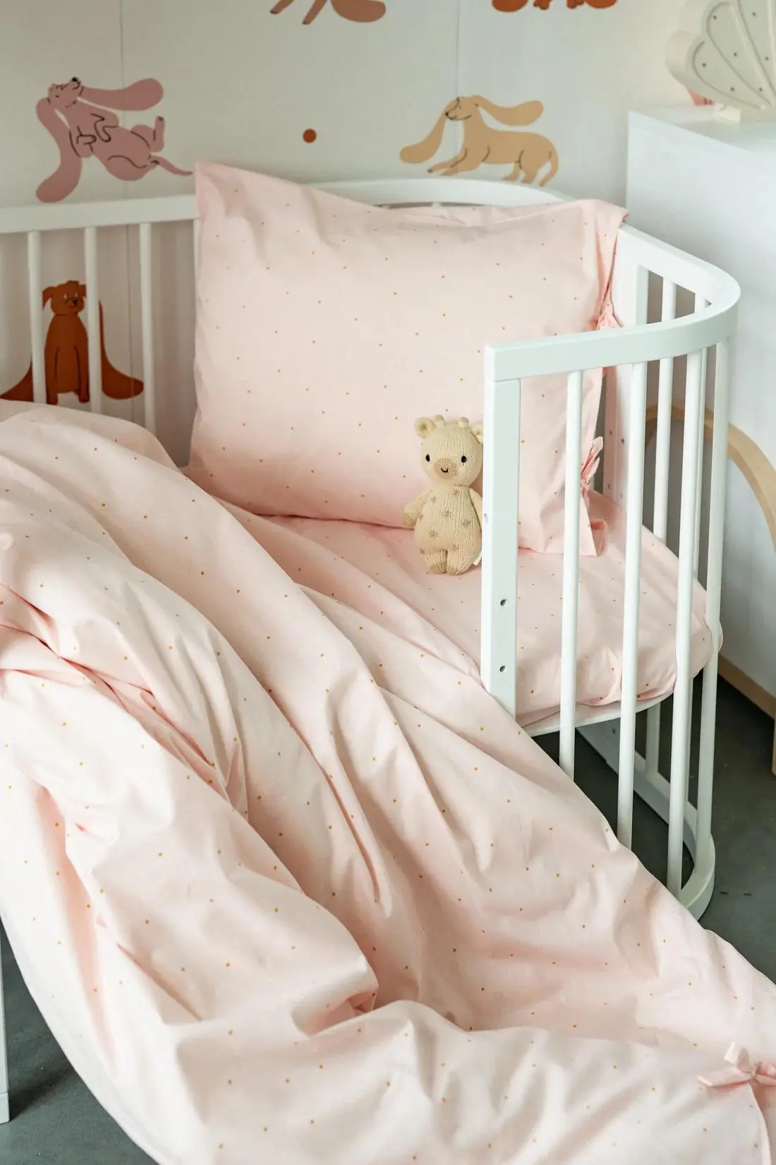 Blush Stars Handmade Cotton Kids Bedding Set